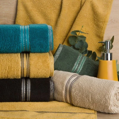 RĘCZNIK BAWEŁNA LŚNIĄCA BORDIURA 70X140 TURKUSOWY