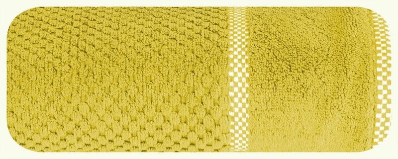 Ręcznik z ozdobną bordiurą  70X140 MUSZTARDOWY