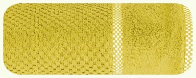 Ręcznik z ozdobną bordiurą  70X140 MUSZTARDOWY