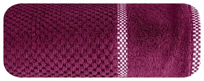 Ręcznik z ozdobną bordiurą 70X140 AMARANTOWY
