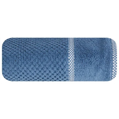 Ręcznik z ozdobną bordiurą 70X140 NIEBIESKI
