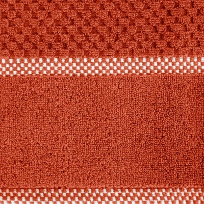 Ręcznik z ozdobną bordiurą 70X140 POMARAŃCZOWY