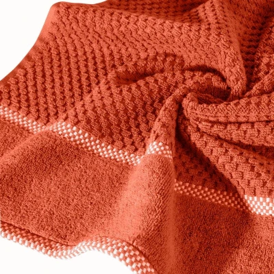 Ręcznik z ozdobną bordiurą 70X140 POMARAŃCZOWY
