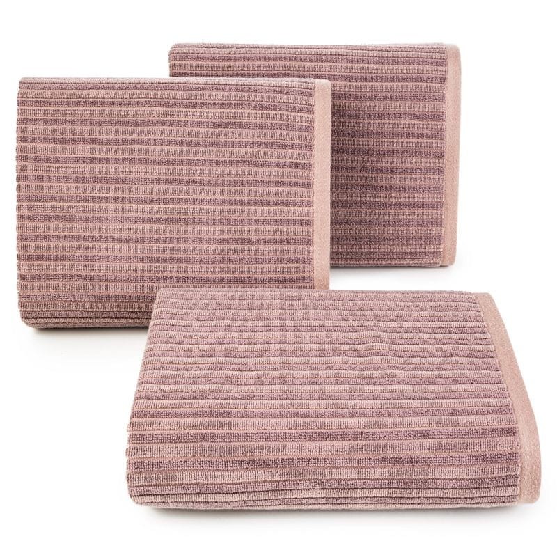 Ręcznik 70x140 PUDROWY BAWEŁNA frotte z bordiurą