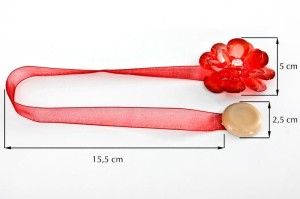 UPINACZ chwost  Z MAGNESEM KWIAT CZERWONY 2szt