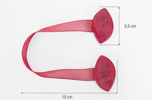 Upinacz dekoracyjny z magnesem bordowy, 2 szt. 100% poliester