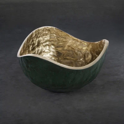MISA DEKORACYJNA PEDRO3 17X17X9 CM Zielona 2szt