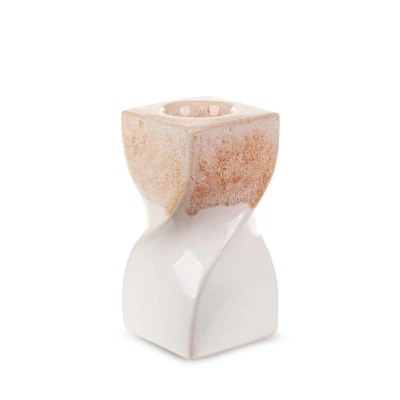 ŚWIECZNIK DEKORACYJNY RUBEN 8X8X16 CM KREMOWY 2szt