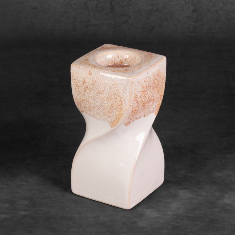 ŚWIECZNIK DEKORACYJNY RUBEN 8X8X16 CM KREMOWY 2szt