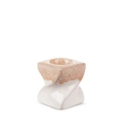 ŚWIECZNIK DEKORACYJNY RUBEN 7X7X8 CM KREMOWY 2szt
