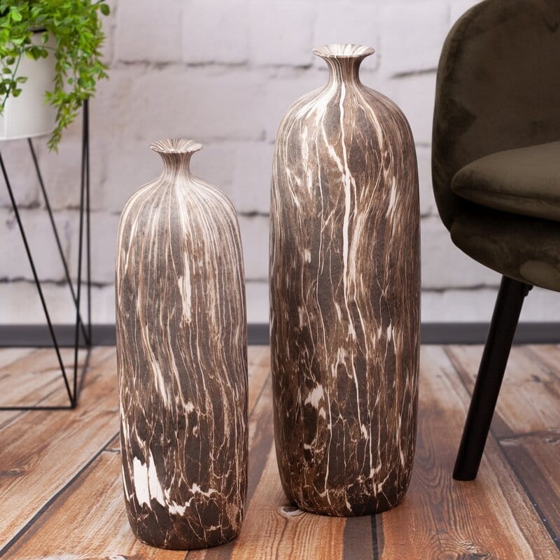 WAZON DEKORACYJNY Frotte BawełnianyKA 13X13X52 CM BRĄZOWY