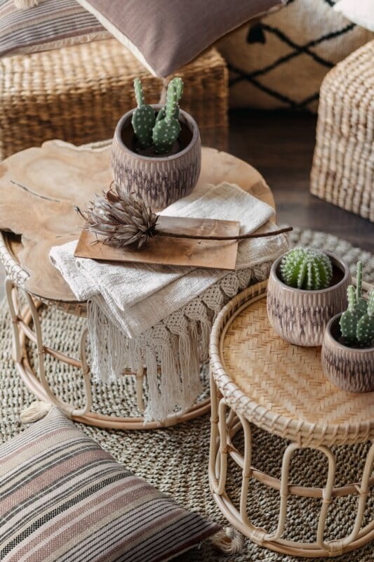 Poszewka Dekoracyjna BOHO Eko Beż 4 45X45 Pudrowa