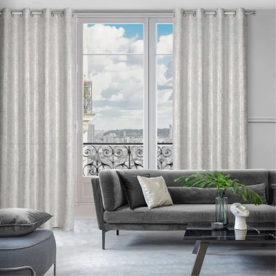 Zasłona gotowa boho płótno len 140X250 Szara