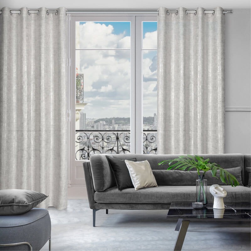 Zasłona gotowa boho płótno len 140X250 Szara