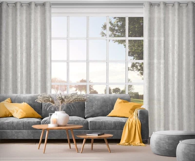Zasłona gotowa boho płótno len 140X250 Szara