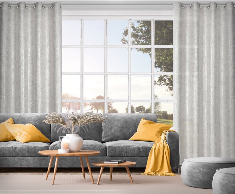 Zasłona gotowa boho płótno len 140X250 Szara