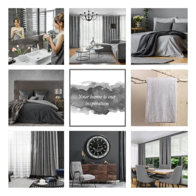 Zasłona gotowa boho płótno len 140X250 Szara
