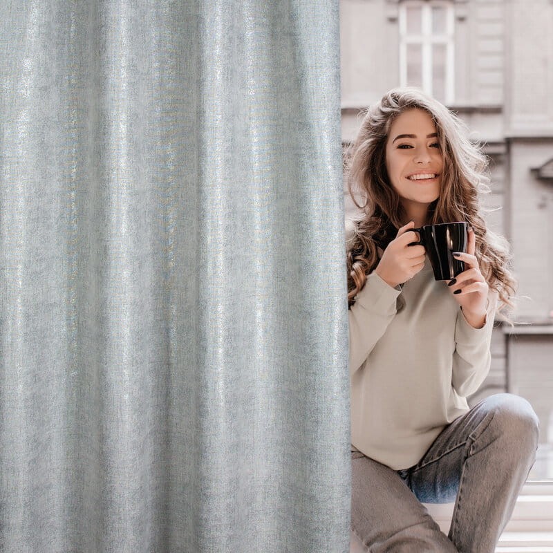 Zasłona gotowa boho płótno len 140X250 Szara