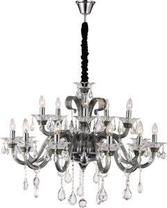 LAMPA Żyrandol Glamour 95X70-134 Srebrna