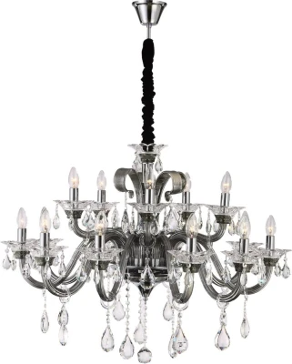 LAMPA Żyrandol Glamour 95X70-134 Srebrna