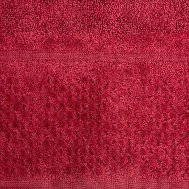 RĘCZNIK Wytłaczany Bawełniany 70 X 140 CM CZERWONY