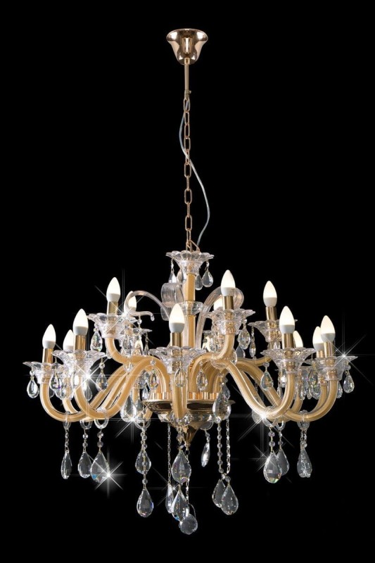 LAMPA Żyrandol Glamour 95X70-134 Złota
