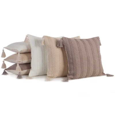 Poszewka Dekoracyjna BOHO Eko Beż 8 45X45 Brązowa