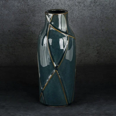 WAZON DEKORACYJNY TEO 13X30 CM TURKUSOWY