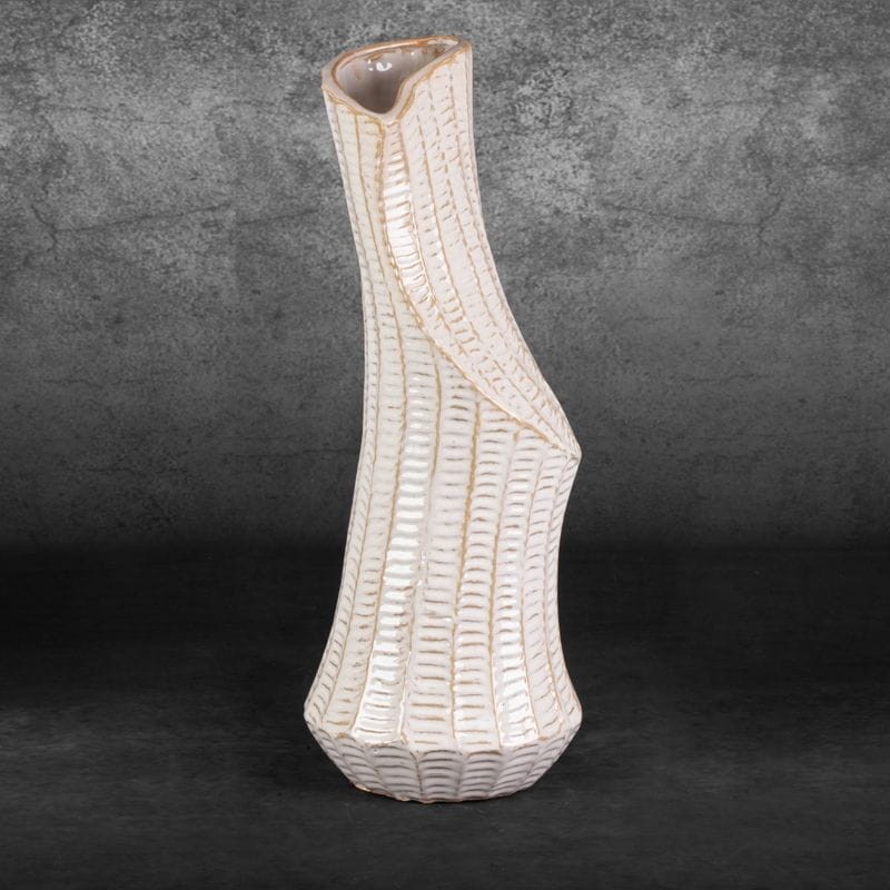 WAZON DEKORACYJNY LIZA 20X20X53 CM KREMOWY