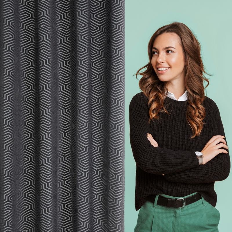Zasłona Velvet 140x250 welwetowa gładka Cardin INGA czarny