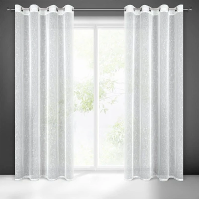Firana gotowa Przelotki Kółka 140X250 CM Biała