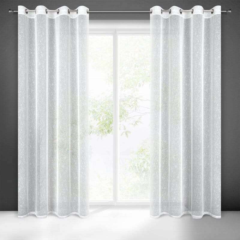 Firana gotowa Przelotki Kółka 140X250 CM Biała