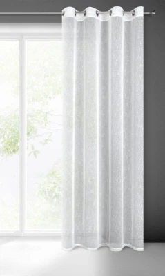 Firana gotowa Przelotki Kółka 140X250 CM Biała