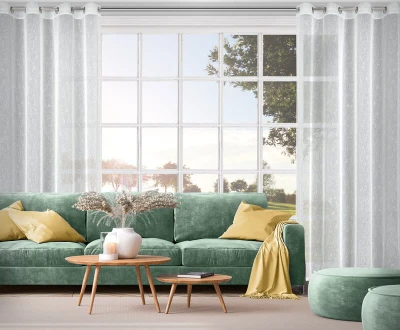 Firana gotowa Przelotki Kółka 140X250 CM Biała
