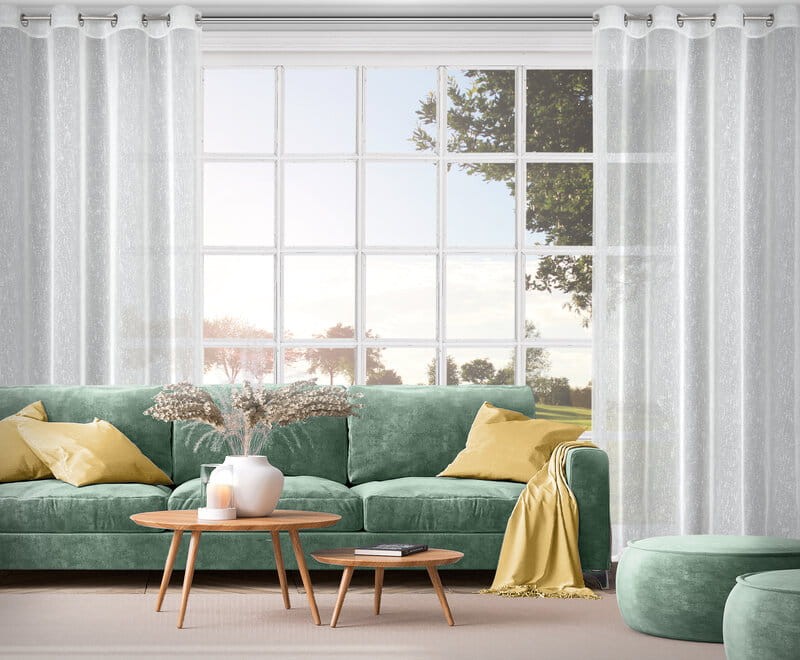 Firana gotowa Przelotki Kółka 140X250 CM Biała