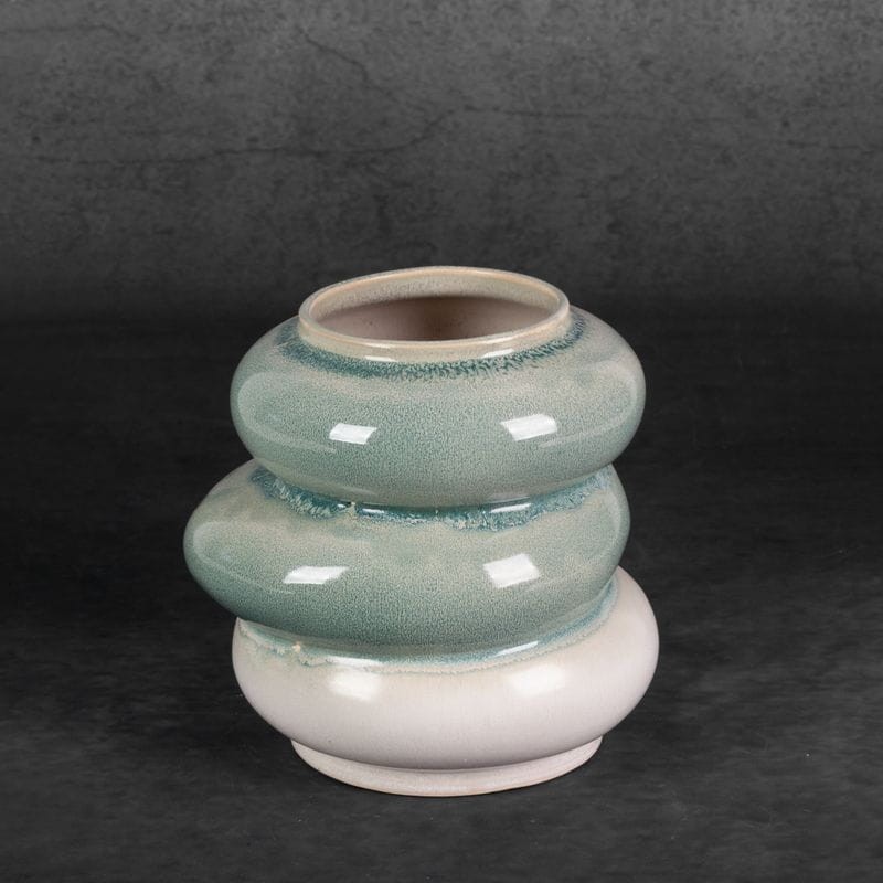 WAZON DEKORACYJNY LIANA 19X18X19 CM KREMOWY