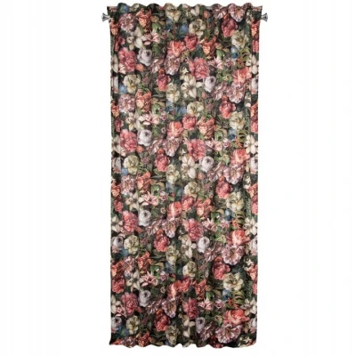 PEONIA ZASŁONA Z WELWETU W KWIATY TAŚMA 140x270 cm