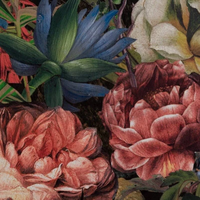 PEONIA ZASŁONA Z WELWETU W KWIATY TAŚMA 140x270 cm