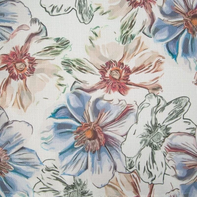 Obrus Bieżnik w kwiaty ORTEX 7 140X180 CM NIEBIESKI