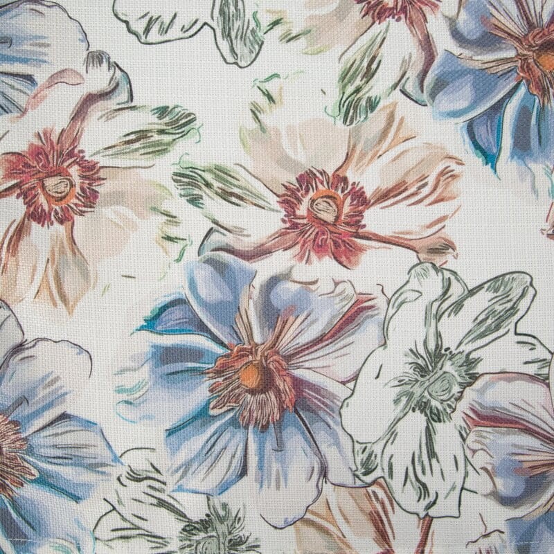 Obrus Bieżnik w kwiaty ORTEX 7 140X180 CM NIEBIESKI