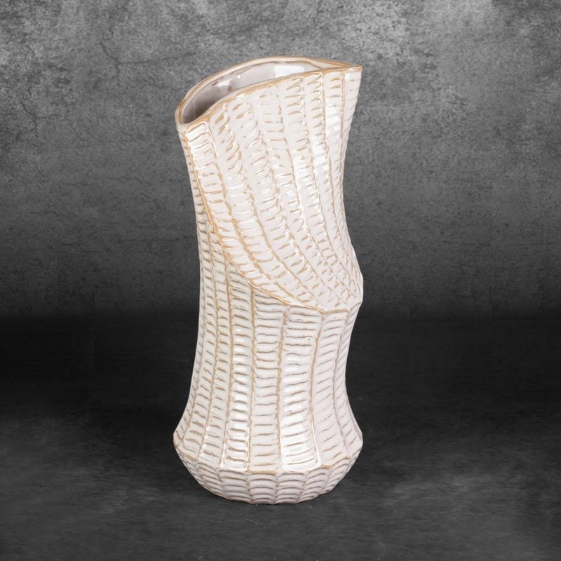 WAZON DEKORACYJNY LIZA 18X18X40 CM KREMOWY