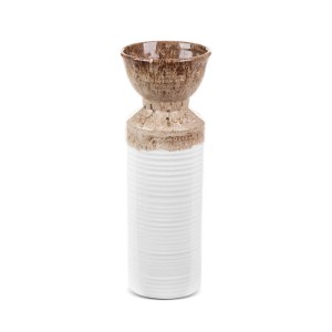 Wazon dekoracyjny Erina 13x35 cm, biały, ceramiczny