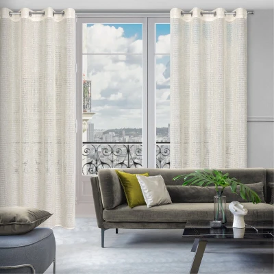 Zasłona gotowa boho lekka ecru 140X250 Naturalna