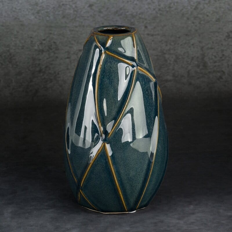 WAZON DEKORACYJNY TEO 17X27 CM TURKUSOWY