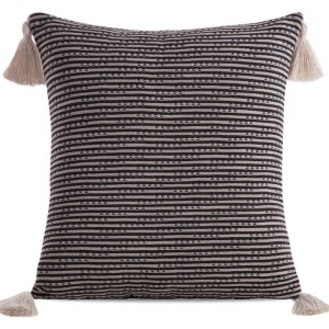 Poszewka Dekoracyjna BOHO Eko Beż 6 45X45 Czarna