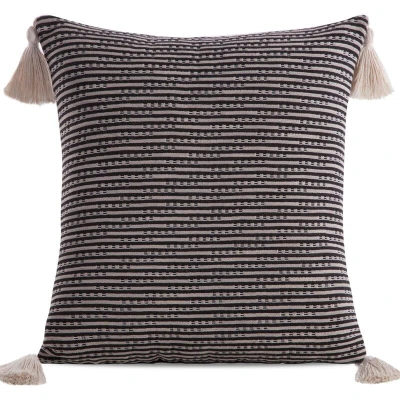 Poszewka Dekoracyjna BOHO Eko Beż 6 45X45 Czarna