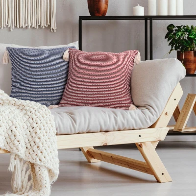 Poszewka Dekoracyjna BOHO Eko Beż 6 45X45 Czarna