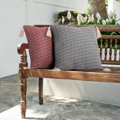 Poszewka Dekoracyjna BOHO Eko Beż 6 45X45 Czarna
