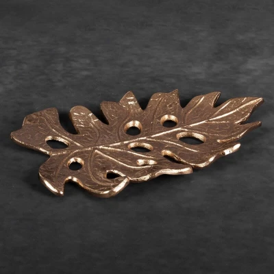 PATERA DEKORACYJNA DALIA 27X17X1 CM ZŁOTY