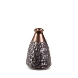 Wazon dekoracyjny stalowy 16x24 cm, ceramiczny, kolor: stalowy
